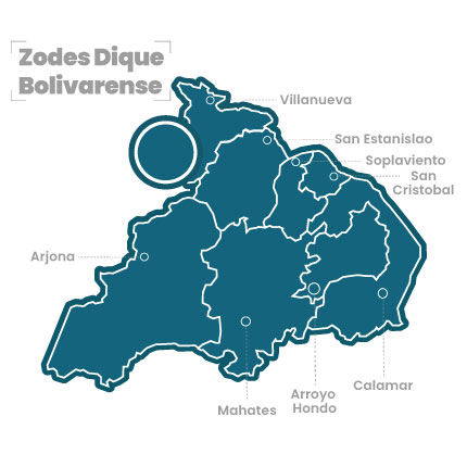 Mapa del Zodes Dique Bolivarense