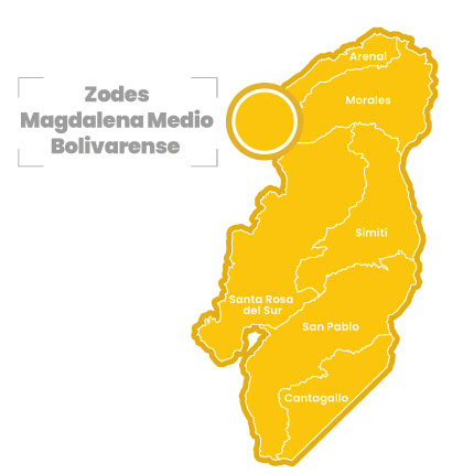 Mapa del Zodes Magdalena Medio Bolivarense